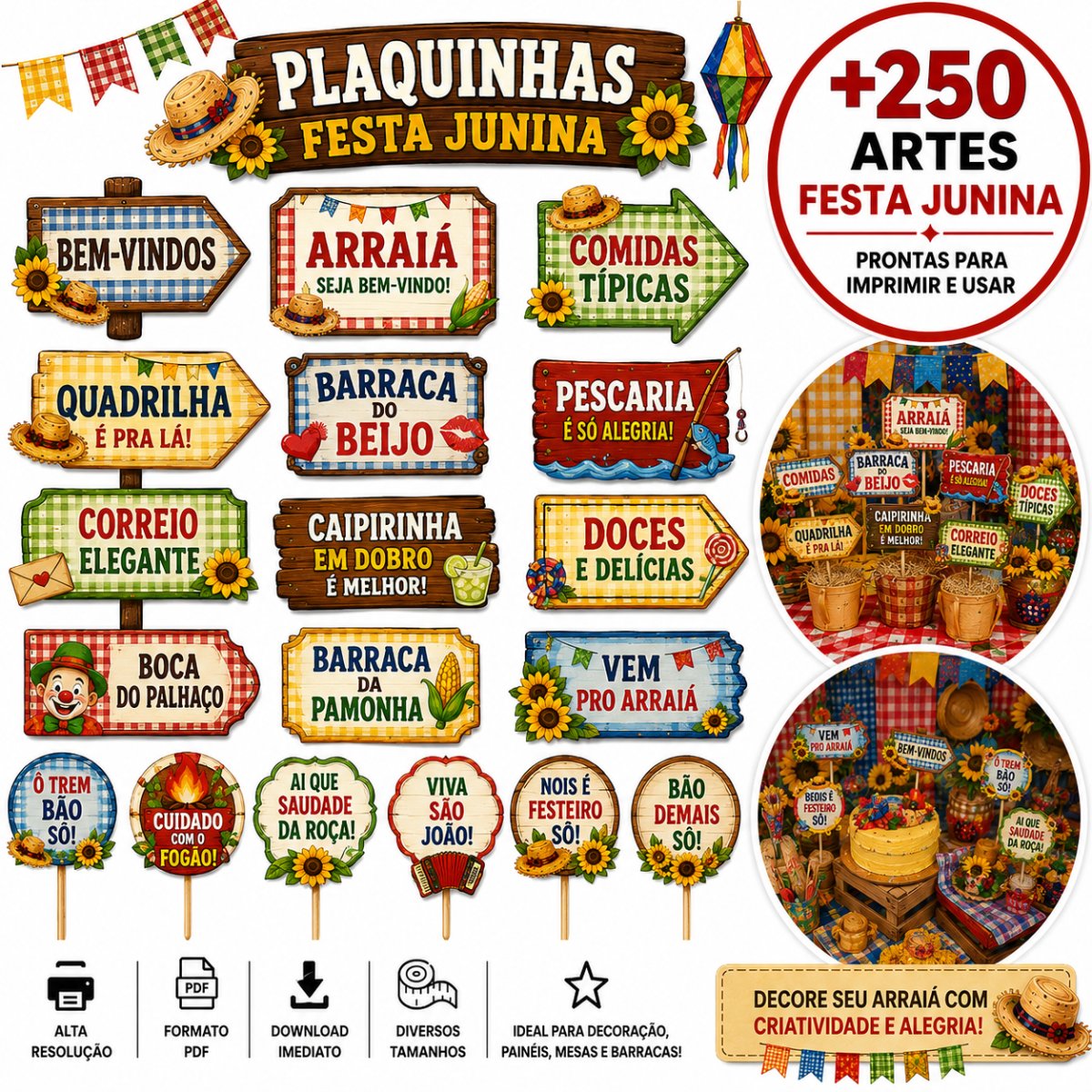 Plaquinhas Festa Junina